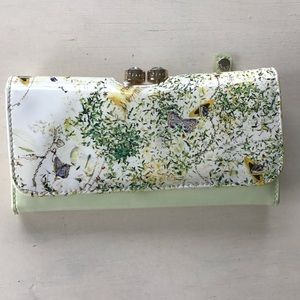 Ted Baker wallet, mint green and floral butterfly